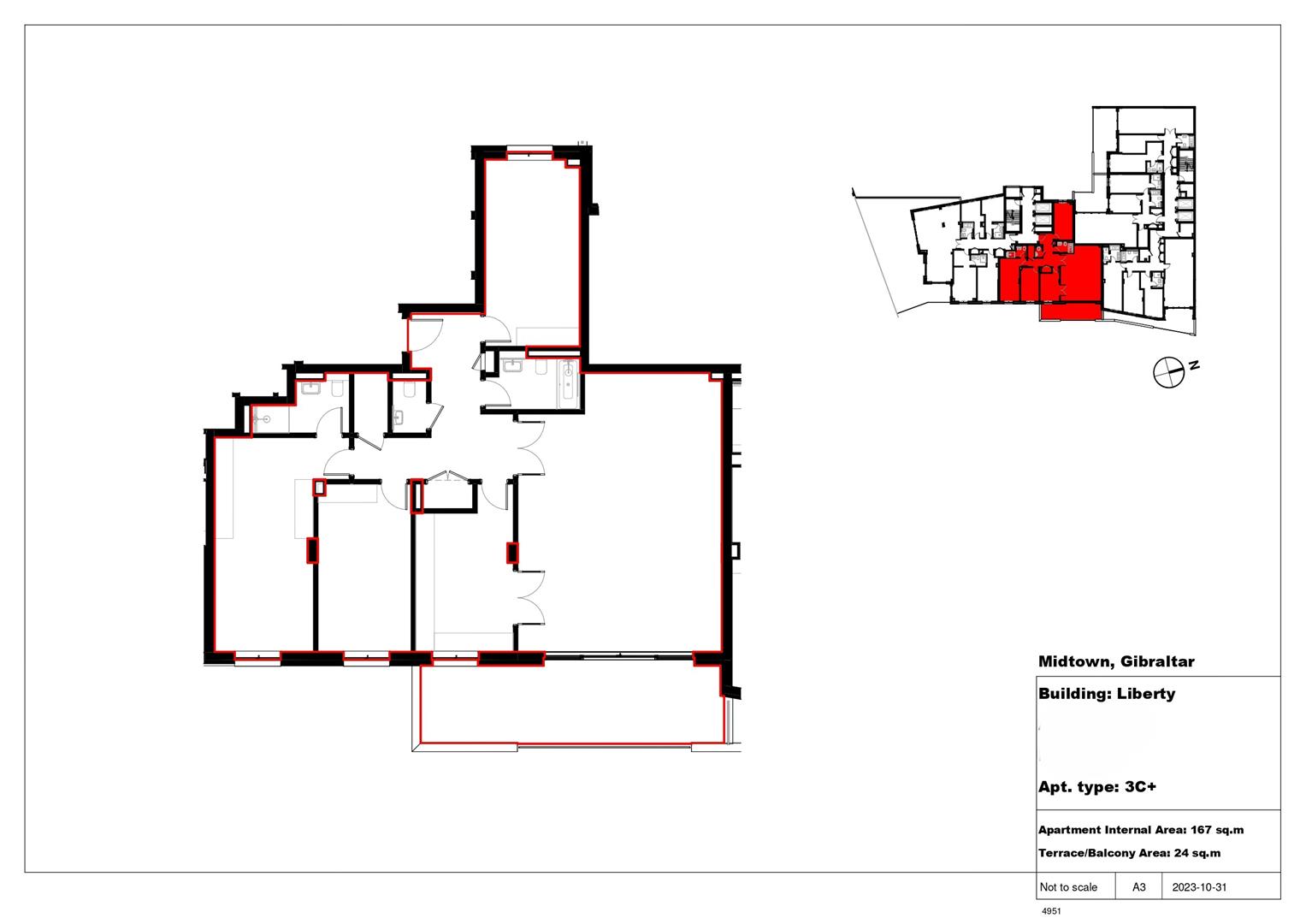 Image of Apartment - 3 Bedrooms - 3 Bathrooms for Sale in Midtown-Gibraltar, Image 11